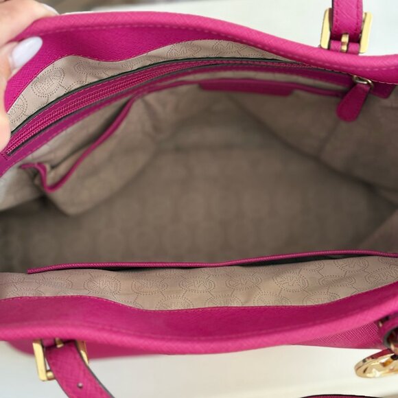 Michael Michael Kors Jet Set Pink Saffiano Leather Tote/Shoulder Bag - Picture 5 of 5